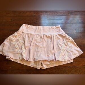 Women's Pink Lace Trim Shorts